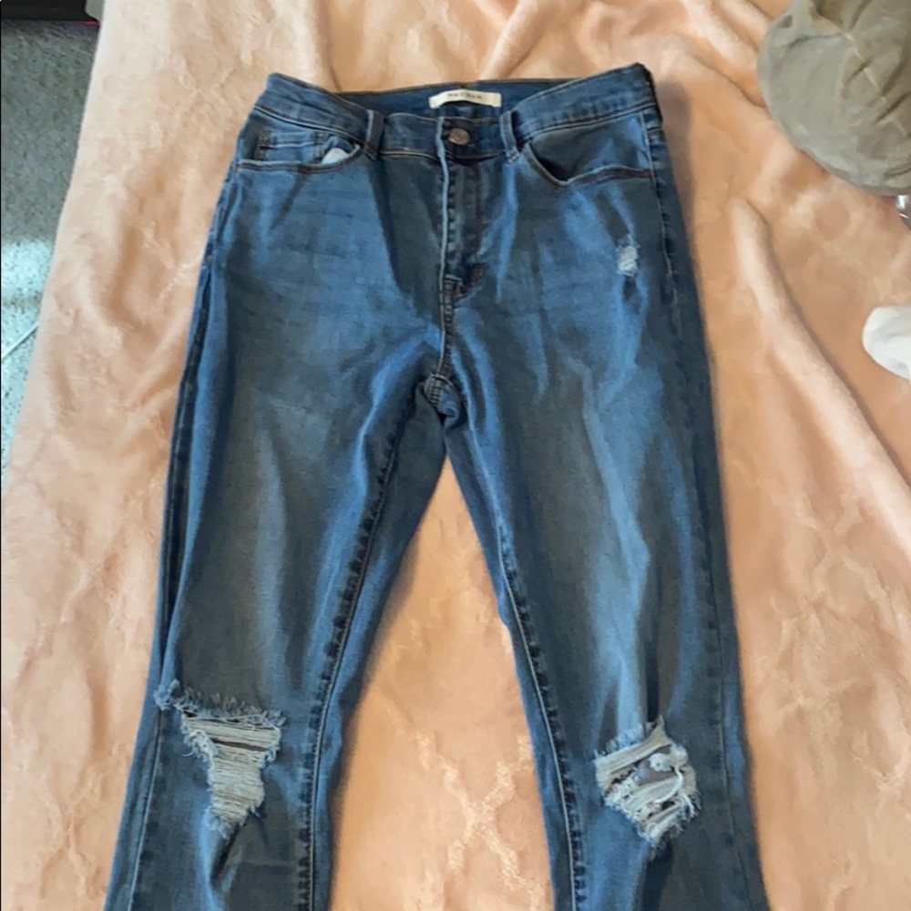 pacsun hi-rise distressed skinny jeans